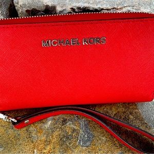 Michael Kors red wristlet